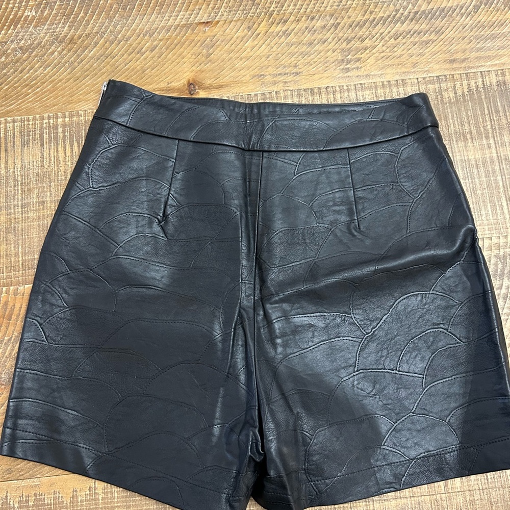Black Leather Women's Shorts